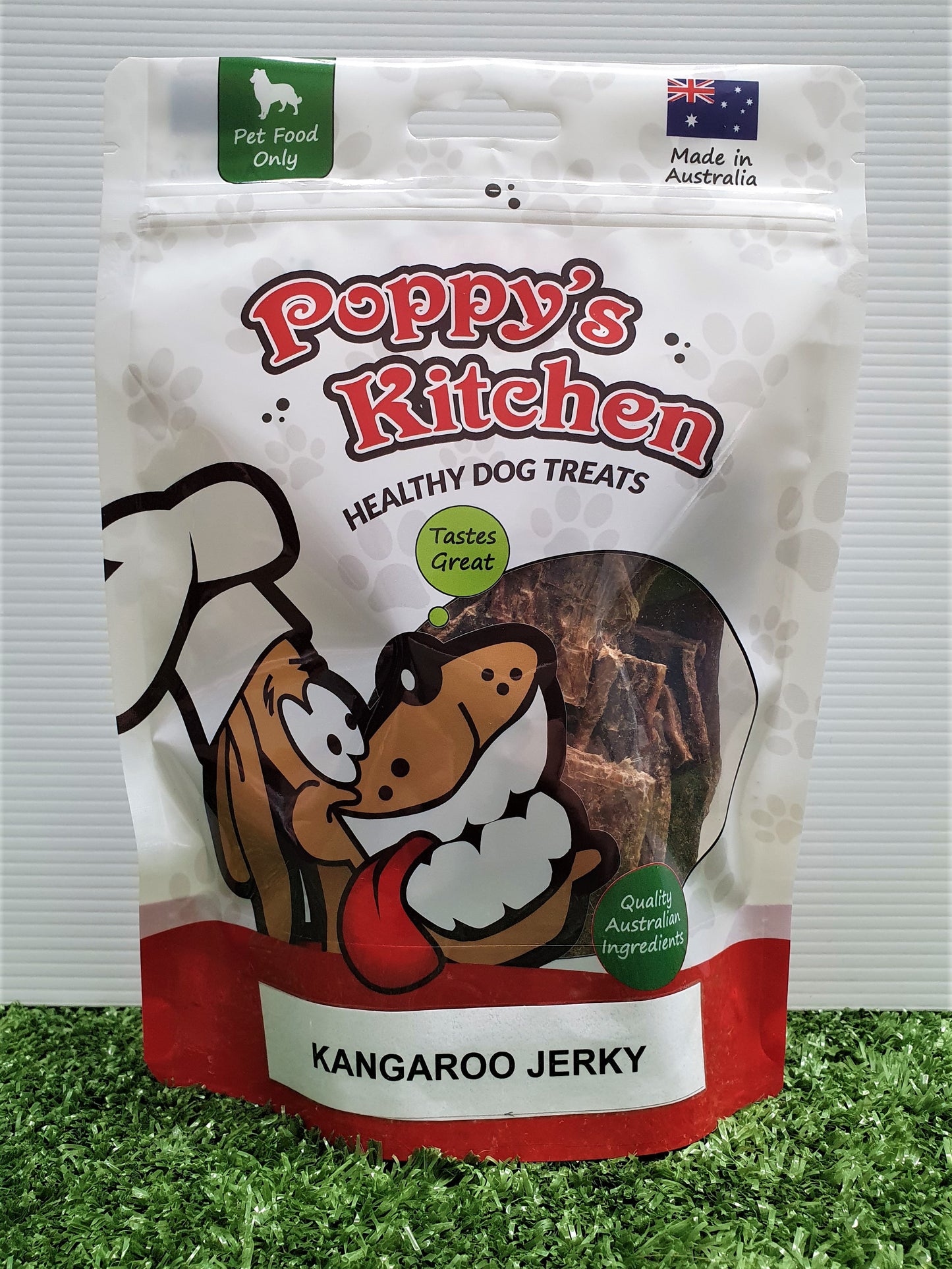 Poppys Kitchen Quality Australian Kangaroo Jerky Dog Treats 100g