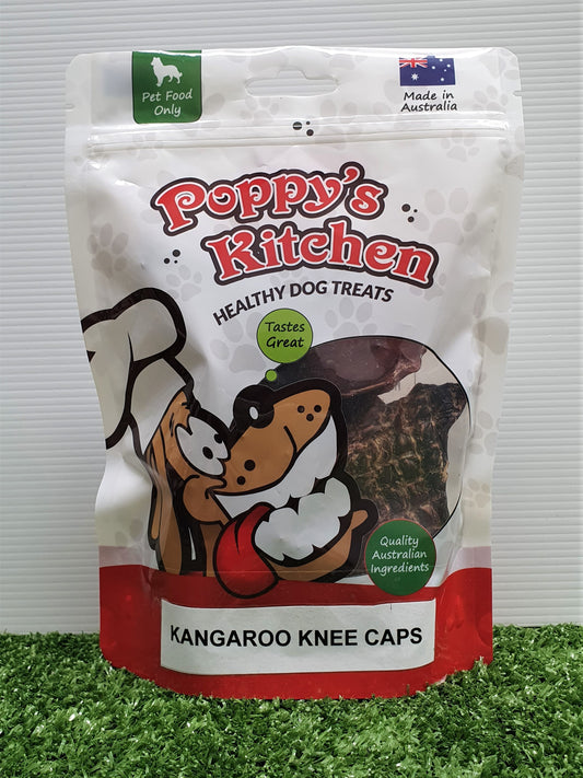 Poppys Kitchen Quality Australian Kangaroo Knee Cap Dog Treats 100g